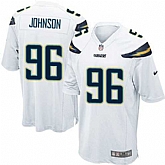Nike Men & Women & Youth Chargers #96 Johnson White Team Color Game Jersey,baseball caps,new era cap wholesale,wholesale hats